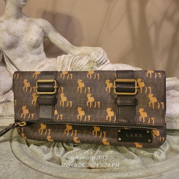 L.A.M.B. Gwen Stefani Multi Patern Fold Over Clutch Designer Luxury Celeb  #747 - Picture 9 of 14